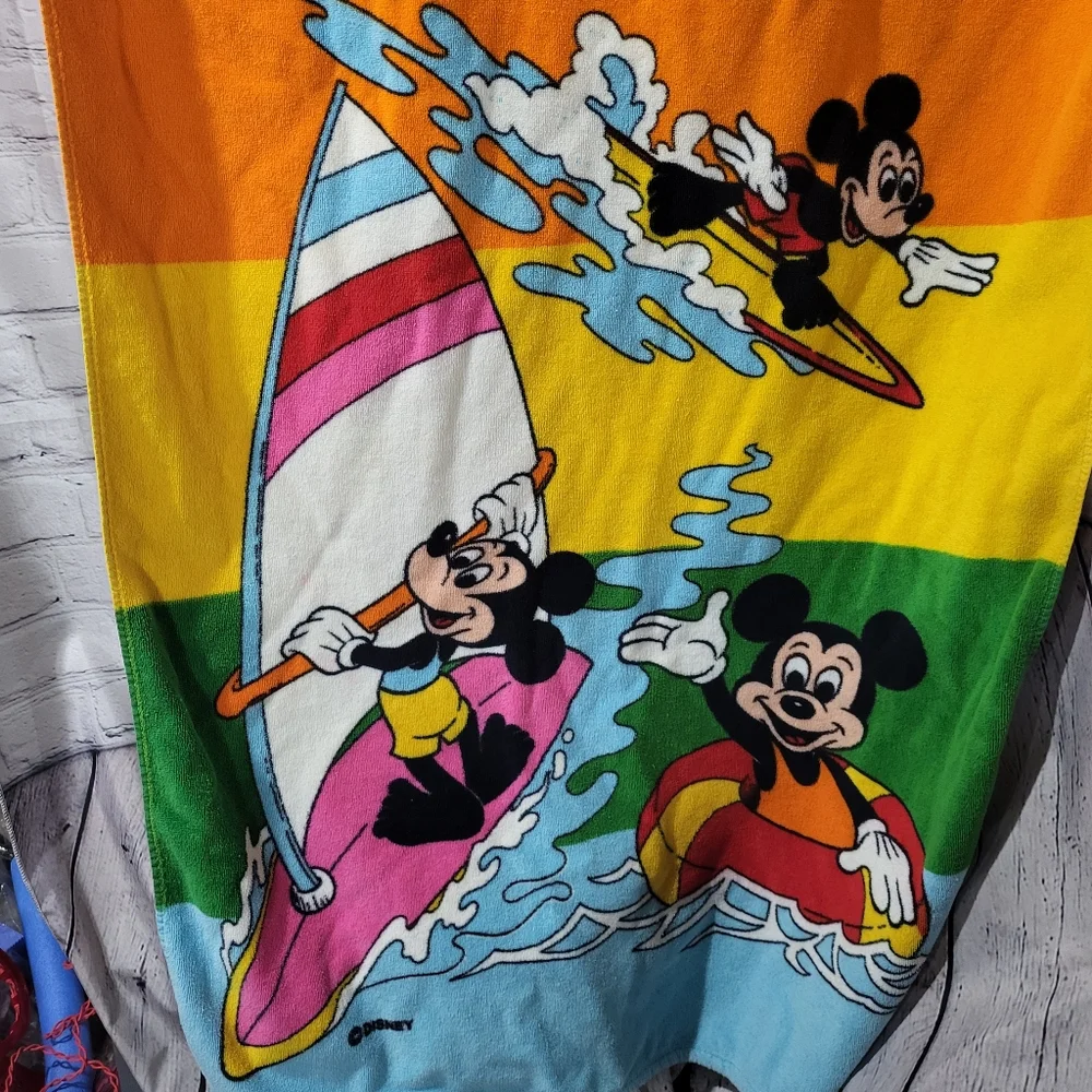 Vintage Disney Mickey Mouse Surf Beach Towel 1990’s
